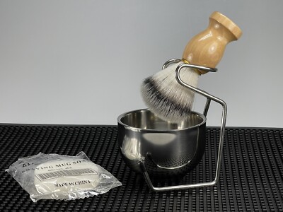Shaving Brush Set Badger Hair Shaving Brush, Soap, Bowl, & Safety Stand for gift