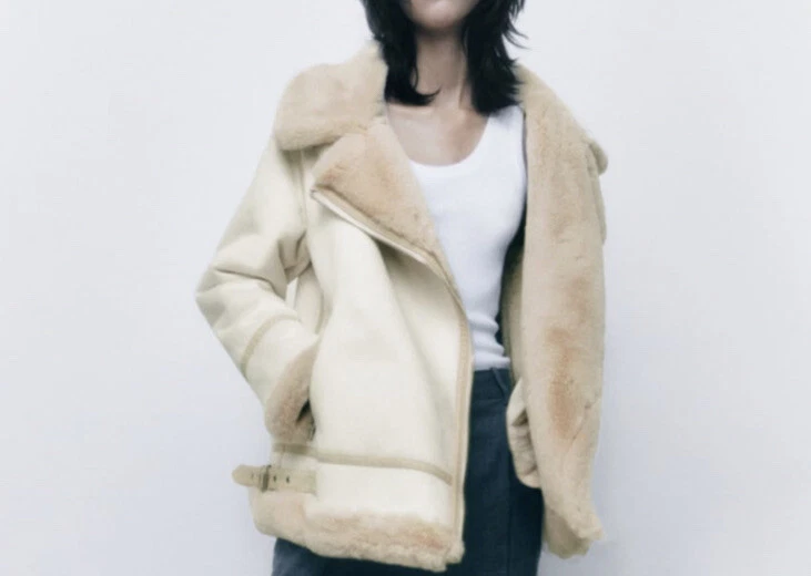 faux suede double faced long jacket