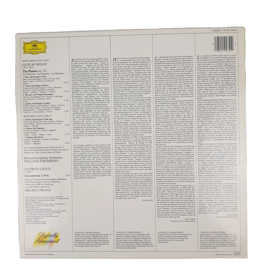 Gustav Holst - The Boston Symphony Orchestra - The Planets LP Record, 1971, VGC - Image 2 of 4