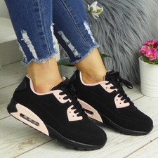 Ladies Trainers Running Shoes Womens Lace Up Flat Comfy Fitness Gym Sports Size
