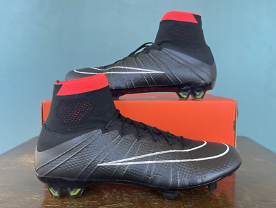Nike Mercurial Superfly IV FG Black Soccer Cleats Men's Sz 10