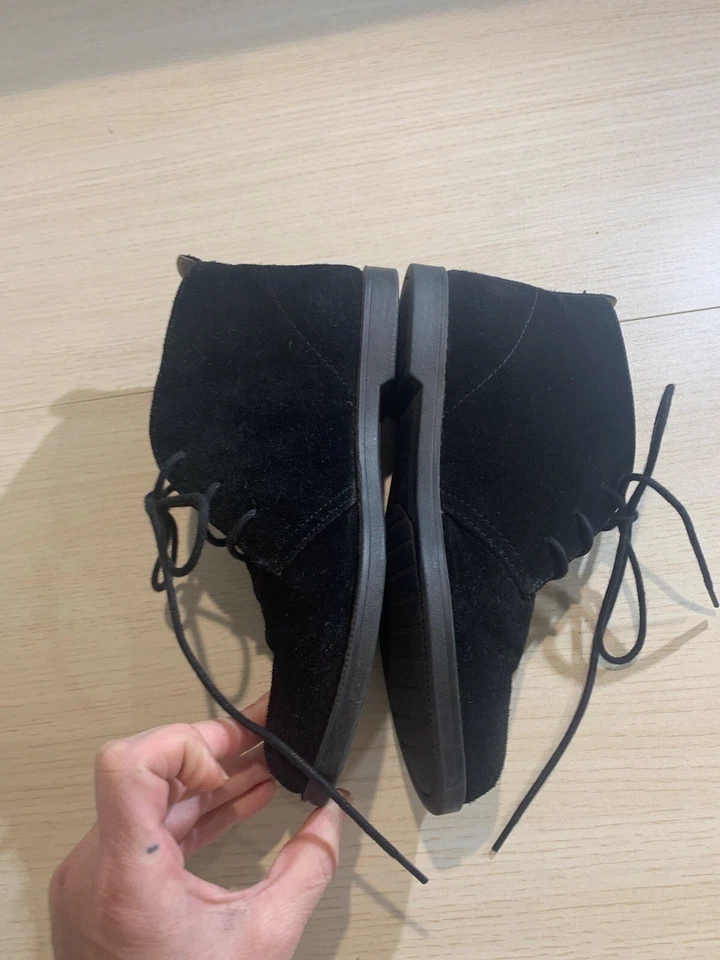 Botas Bass Flex Step para mujer 6M cuero negro encerado encaje informales zapatos relajados Foto 4 de 4