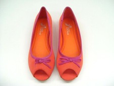 OPEN TOE FLATS BALLET LADIES SIZE 5 PEEP FORMAL DRESS WORK PIERRE FONTAINE