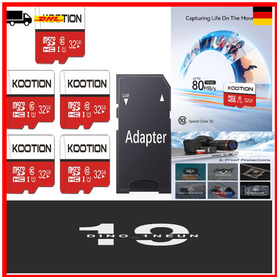 KOOTION Micro SD Card 32 GB Class 10 Pack of 5