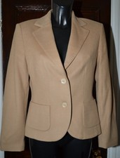 Jobis Virgin Wool & Angora Ladies Jacket Blazer Camel Beige Classic Euro 36 Uk 8