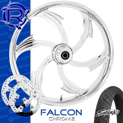 Rotation Falcon Chrome Custom Motorcycle Wheel Front Package Harley Touring 26''