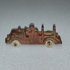 Unmarked Hubley Kenton Kilgore 1920's Cast Iron Red Fire Ladder Truck 3.75