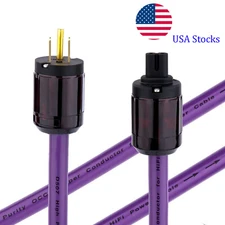 Audiophile US AC HiFi Audio Power Cable 12AWG 7N OCC Figure 8 Mains Power Cord