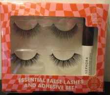 Sephora Essential False Eye Lashes Eyelashes Set Kit w/ Adhesive SALE HELPS DOGS
