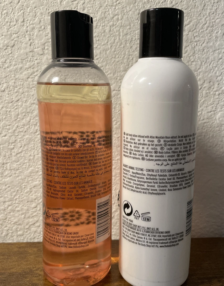 2X The Body Shop Atlas Mountain Rose Shower Gel and Body Lotion 250 ml 8.4 fl Oz