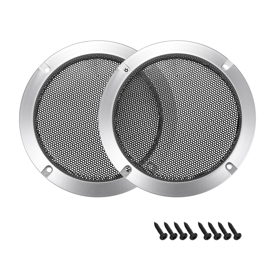 X AUTOHAUX 2pcs 4'' Red Car Audio Speaker Cover Iron Mesh Subwoofer Grill Horn Glossy Guard Protector
