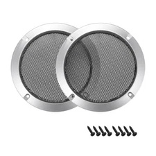 2pcs 3" Speaker Grill Mesh Decorative Circle Woofer Guard Protector Cover Silver