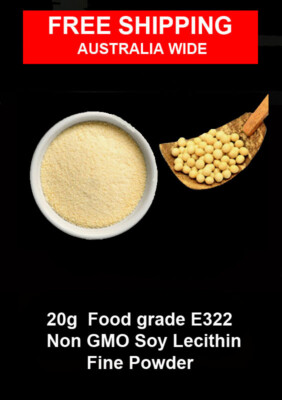 20g of Food grade Non GMO  soy lecithin  E322 fine powder ( NOT granules )