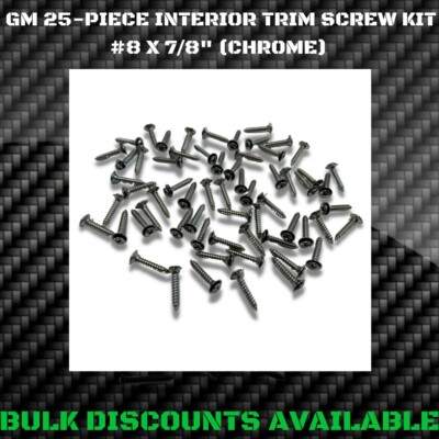 1982-2004 S10 Blazer Xtreme A B Pillar Interior Panel Molding Trim Screws CHROME