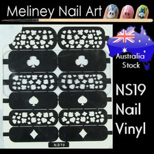 NS19 Suits Nail Vinyl Sticker Stencil Vinyls Art Hearts Clubs Spades Diamond