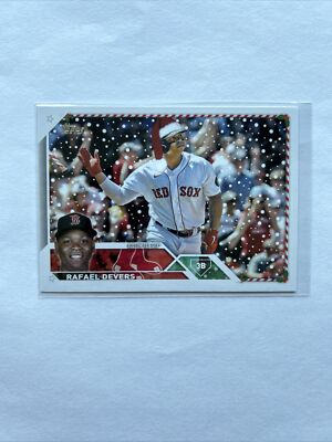 2023 Topps Holiday #H76 Rafael Devers Short Print SP Candy Cane Santa Hat