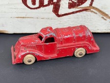 Vintage 1930s Hubley Metal Tanker Truck Gas Oil Deco Red 3 1/2" Very Good 