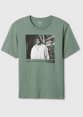 New The Notorious B.I.G. Biggie Photo Gap Mens Large Hip Hop Rap Tee