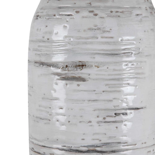 Luxe Ceramic White Birch Bark Table Lamp Modern Organic Texture Natural Woodland - Picture 6 of 10