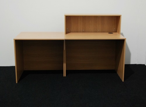 RECEPTION DESK 600MM RISER BOX ALUMINIUM PLINTH OFFICE OAK RECEPTION COUNTER - Picture 3 of 4