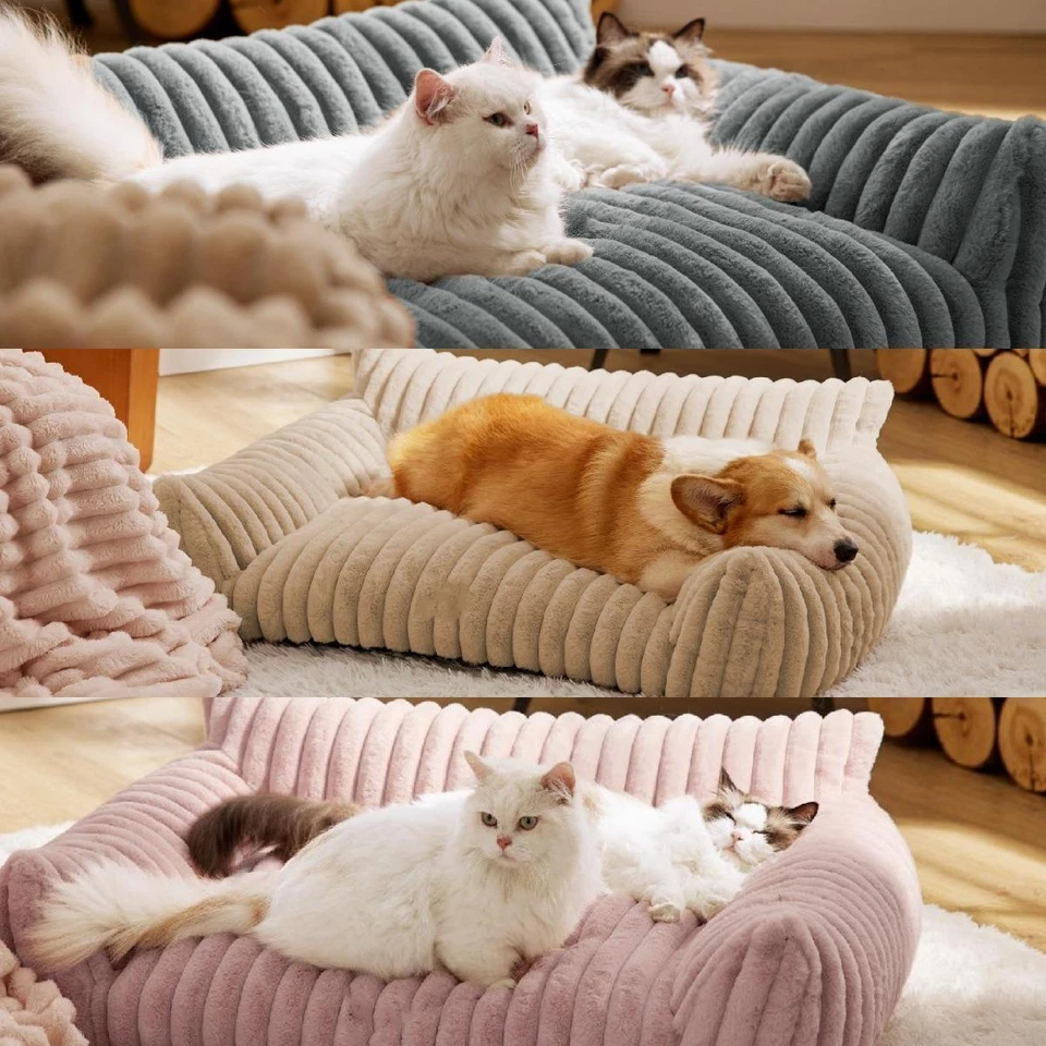 Sofá cama ultra suave para mascotas premium mullido lindo sofá para dormir para perros funda extraíble Foto 2 de 4