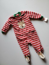 New Boy's Just One You by Carter's Footed Zip One Piece Reindeer Size 6 Months