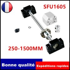 Vis à billes RM1605 250-1500mm et palier fixe et bloc d'écrou et couplage CNC