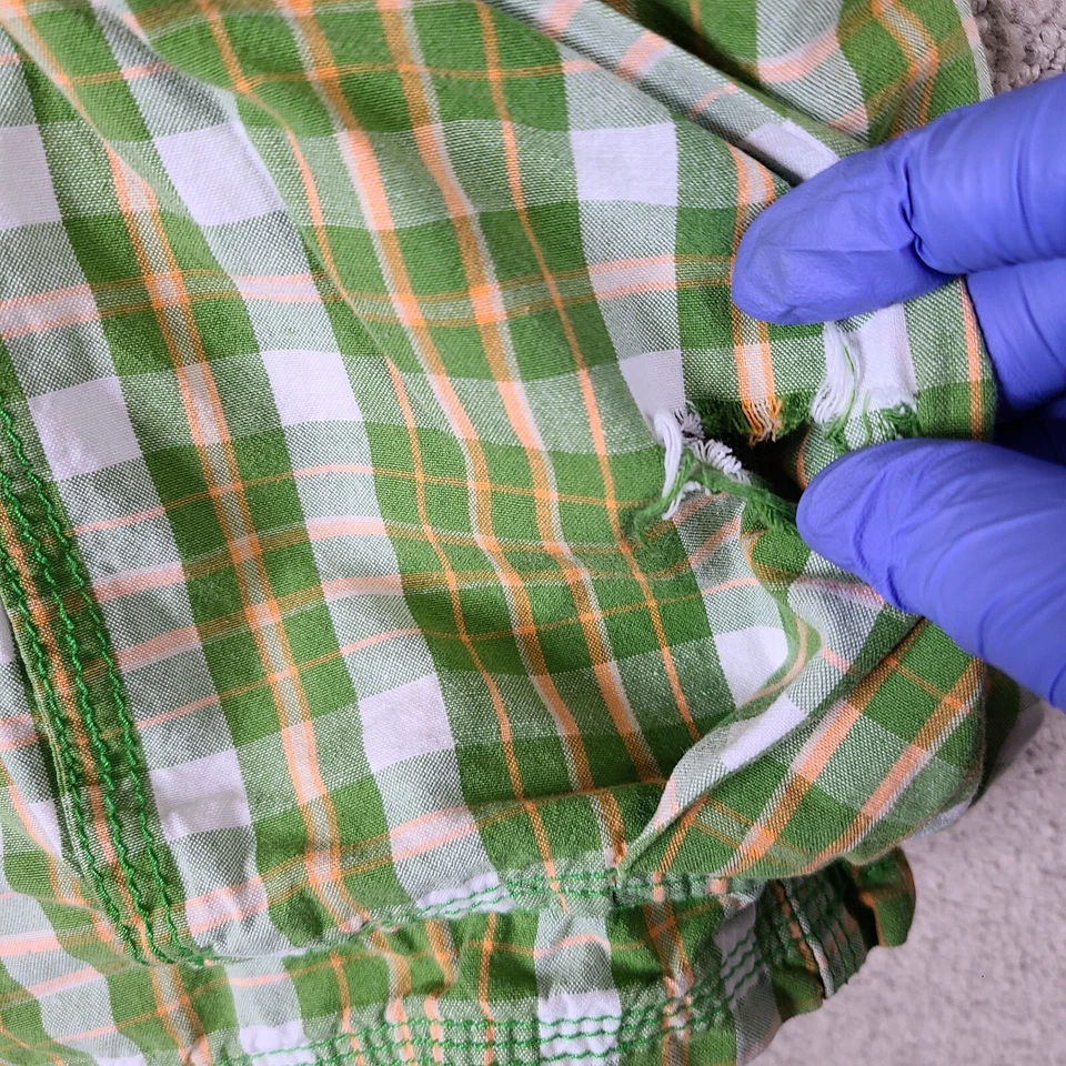 Pantalones Cortos Akoo De Colección Para Hombres 42 Verde Naranja Cuadros Carga Y2K Sueltos Hip Hop Algodón Foto 3 de 4