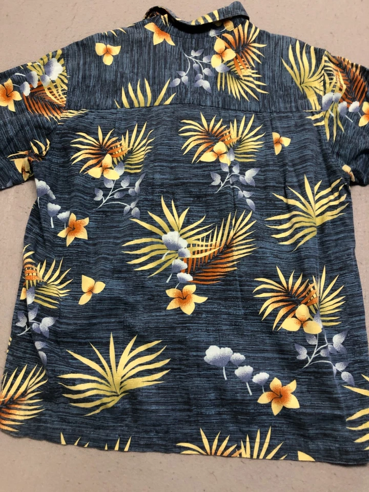 Camisa Hawaiana Joe Marlin Abotonada Para Hombre 2XL Azul Vacaciones Cuello Informal Foto 3 de 4