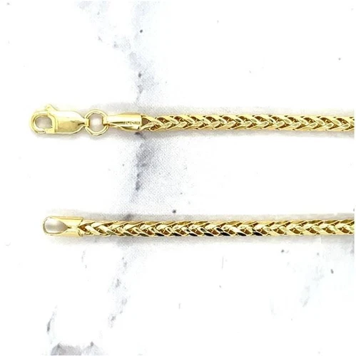 14 Karat Gelbgold 20 Zoll Korb Seil Weizen Gliederkette Halskette 3,3 mm 9 Gramm HW080 - Bild 1 von 1