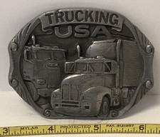 Vintage Belt Buckle TRUCKING USA 1988 C + J Inc. Made in USA