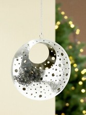 Gilde Deko-Hänger mit Teelichthalter Metall Edelstahl 3D Optik Hängedeko B 22 cm