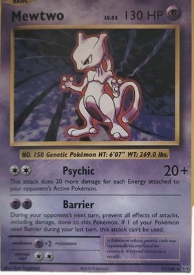 Mewtwo Lv.53 130HP 2016 Collectible Pokemon Card No. 51/108 | eBay