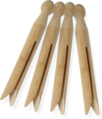Honey-Can-Do 100 Pack Round Birch Wood Clothespins, Durable Wood Clips