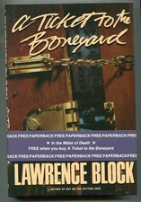 SIGNED A Ticket to the Boneyard / Lawrence Block ~ FIRST ED in DJ ~ AS NEW