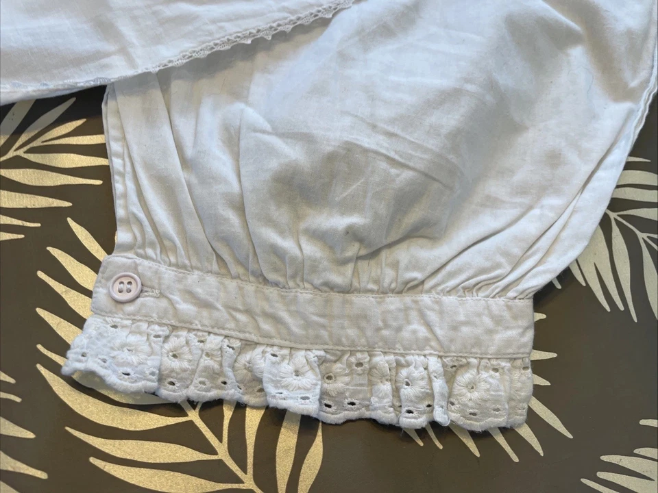 Culotte Et Panty de femme ancien En coton blanc, Broderies - Photo 3/4