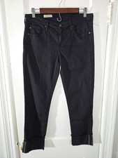 AG Adriano Goldschmied Stevie Cuff Jeans Women's 29 Black Denim Slim Made In USA