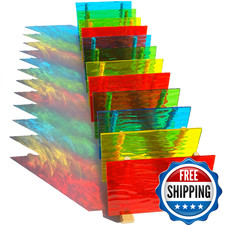 Paljolly 12 Sheets Translucent Stained Glass Sheets For Cathedral Art 6 X 4