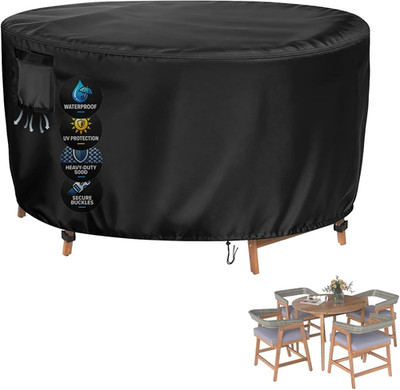 Extra Tall round Patio Furniture Cover, 96In 8Ft Dia X 36In H | Heavy-Duty Water