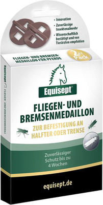 Equisept Fliegen Bremsen Medaillon 2er Pack Insektenabwehr Für Pferd Halfter Tre
