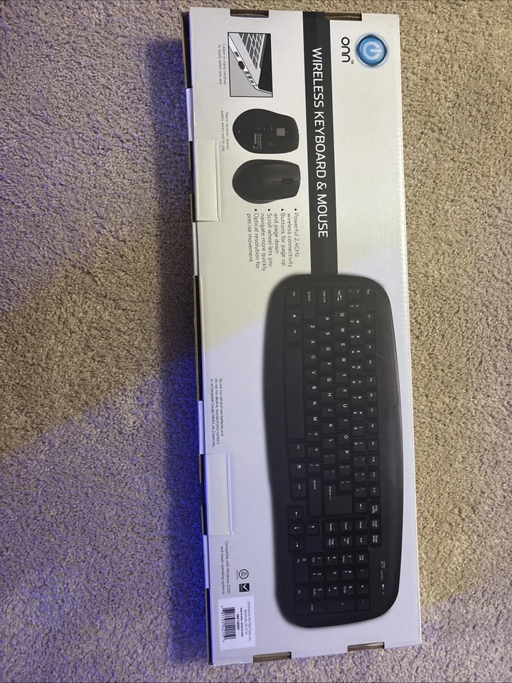 Onn Wireless Keyboard & Mouse Model ONA11H0087 Black 2.4 GHz light damage, works - Image 2 of 4