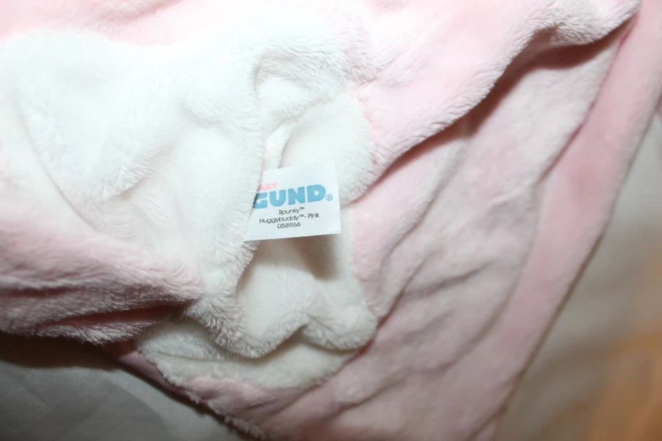 Плюшевое розовое атласное защитное одеяло для живота Baby Gund Spunky Puppy Huggy Buddy 16 дюймов - Изображение 4 из 4