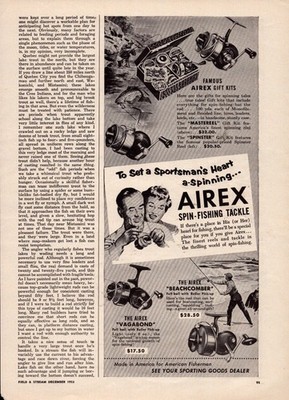 Vintage 1953 Airex Spin Fishing Tackle Print Ad