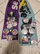 Selber W&ouml;lfe Schal Eishockey Buttons LALA JIRI , HAUER JARO USW. SELTEN
