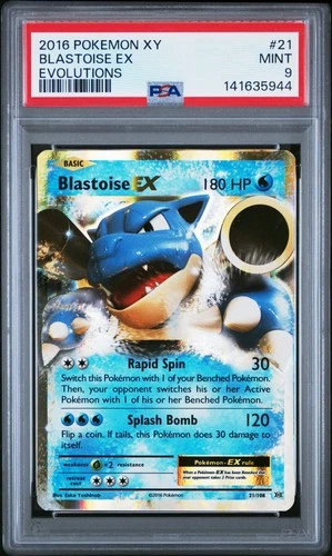 2016 POKEMON XY EVOLUTIONS #21 BLASTOISE EX PSA 9