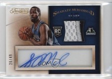 2013 Panini Timeless Treasures Rookie Jersey Prime /49 Shabazz Muhammad Auto 3s8