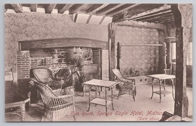 Midhurst Spread Eagle Hotel Teestube Interieur Frith's Serie Postkarte Sussex