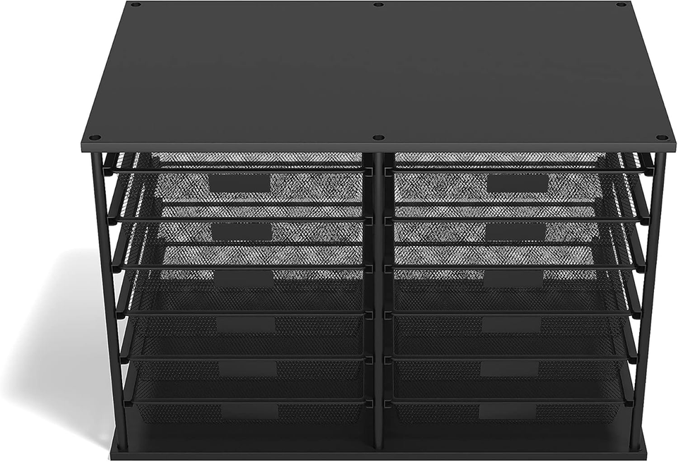 Wire Mesh File Organizer, 12‑Compartment, Matte Black – High‑Capacity ...