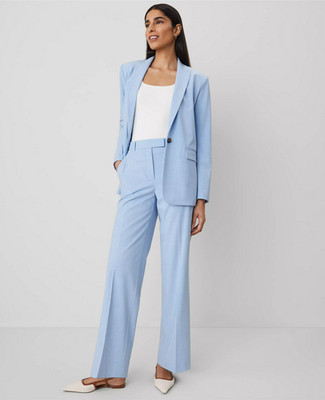 NEW ANN TAYLOR $129 BRISK BLUE STRAIGHT TROUSER PANTS SZ 2P 2 PETITE