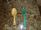 Fiesta Original Yellow and Green Serving Utensils Homer Laughlin